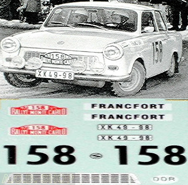 Miniature 1/43 Trabant 601 Rallye Monte-Carlo 1970 - Pilote Franz Galle - Décalcomanies Virate - Neuf
