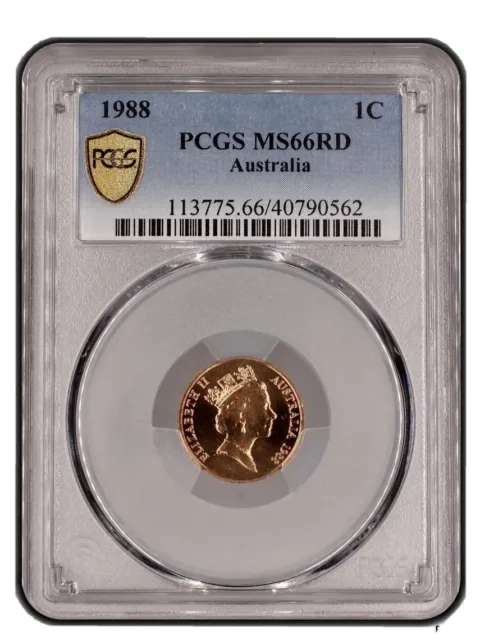 1988 1 Cent Coin Australian Decimal Coin PCGS Grade MS66RD Uncirculated