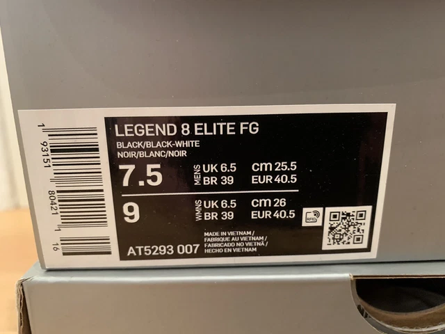 NP 220€ NIKE Tiempo LEGEND 8 ELITE FG Größe 7,5 / 40,5 Fußballschuhe AT5293 007 3