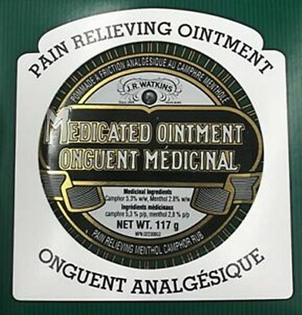 J.R. WATKINS MEDICATED Ointment Pain Relieving Menthol Camphor Rub 117 g / 4 oz EUR 22,82