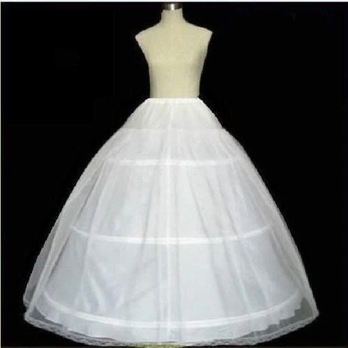 White 3 Hoop A-Line Bridal Petticoat Crinoline Bride Underskirt Normal Size