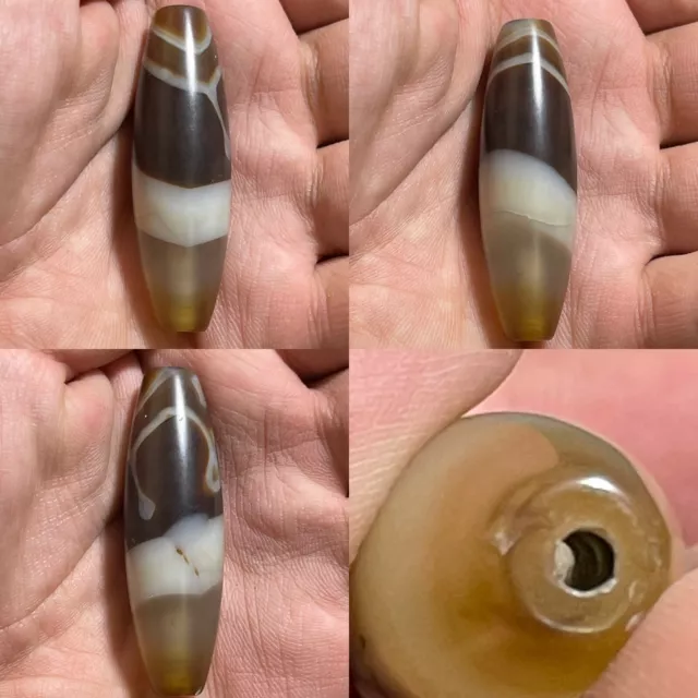 Unique Ancient Near Eastern Old Agate Stone Lovely Stripes Beautiful Bead