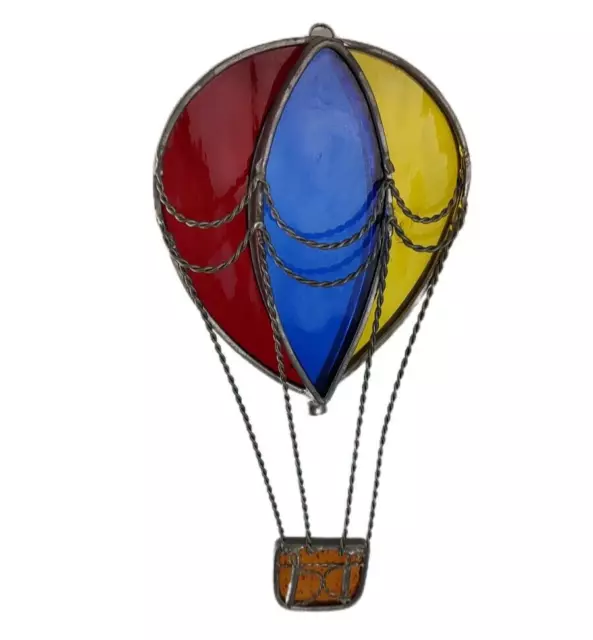 Stained Glass Hot Air Balloon Sun Catcher Leaded Hanging Window Ornament