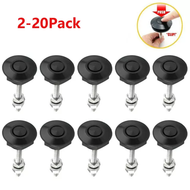 2-20x Push Button Quick Release Hood Bonnet Pins Lock Clip Car Bumper Latch Kit