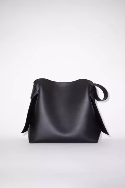 $1900 ACNE STUDIOS Black Leather Musubi Maxi Shoulder Bag Tote CURRENT