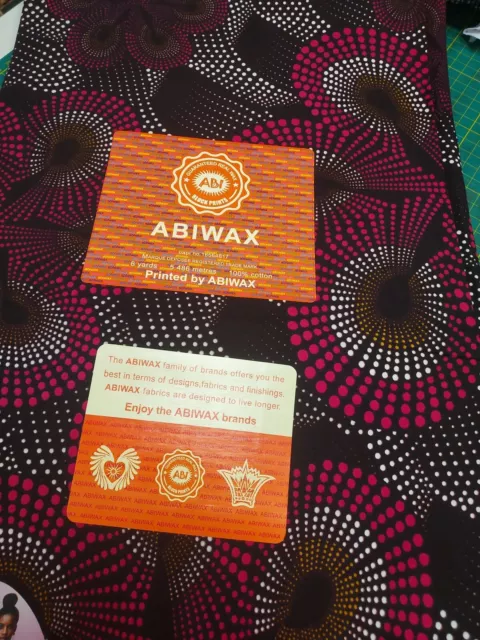 African wax print 100% cotton ankara 6 yards fabric New Craft/Dress/Skirt  New!!