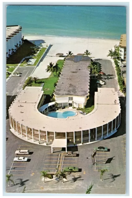 c1950's Aerial View The Triton Inn Hotel & Restaurant Sarasota Florida Postcard
