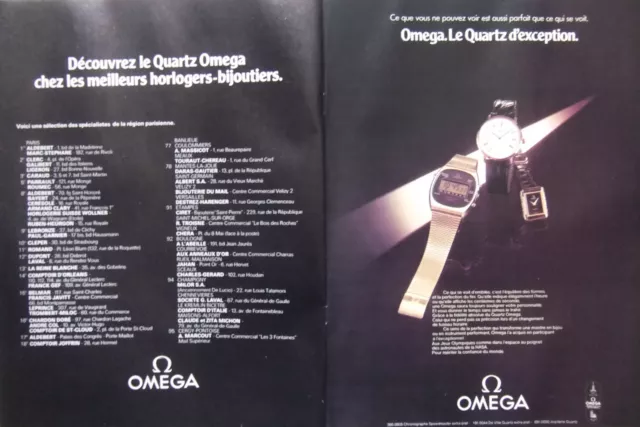 Publicité De Presse 1979 Découvrez Le Quartz Omega Montres Hommes Femmes