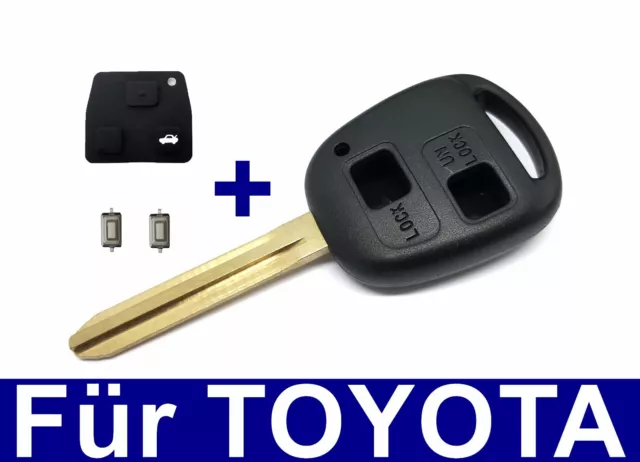 2T Boîtier Clé Clavier à Touches Pour Toyota Corolla Avensis Aygo Rav + 2x