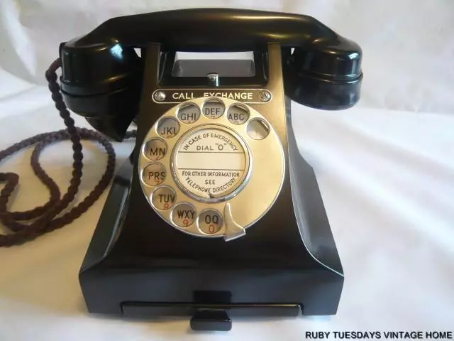 STUNNING VINTAGE GPO BLACK BAKELITE TELEPHONE CALL EXCHANGE Art Deco Retro Dial