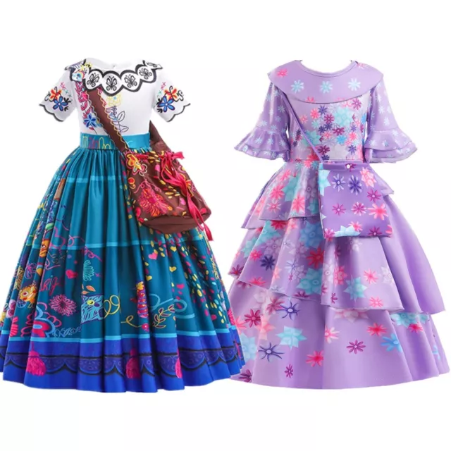 FOR GIRLS KIDS Encanto Madrigal Isabela Cosplay Dress Halloween ...