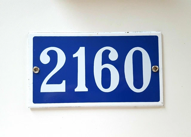 Large vintage French enamel house sign number 2160 for door gate wall portal .