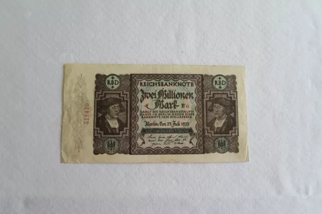Geldschein, Banknote, Inflation, 2 Millionen Mark, 23.7.1923