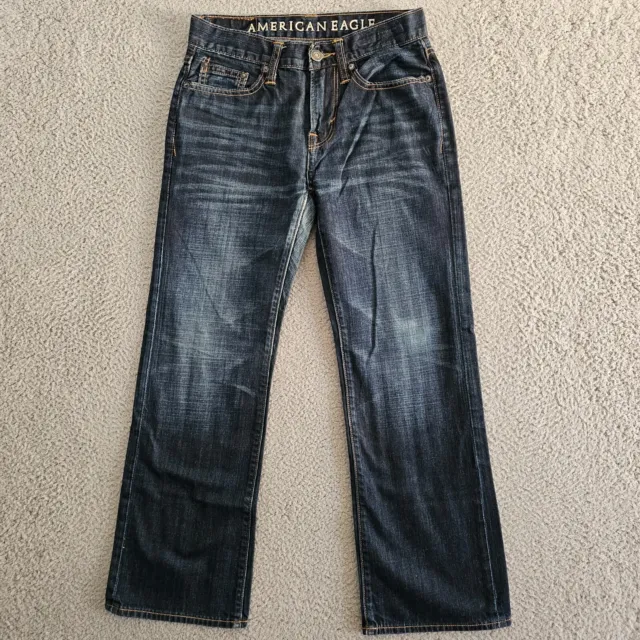 American Eagle Jeans Boys Size 26/28 Blue Original Boot Dark Wash Straight
