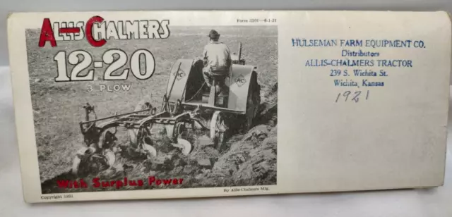 1921 Allis-Chalmers 12-20 Tractor Sales Brochure