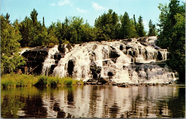 Bond Falls Middle Branch Ontonagon River Paulding Michigan MI Postcard VTG UNP