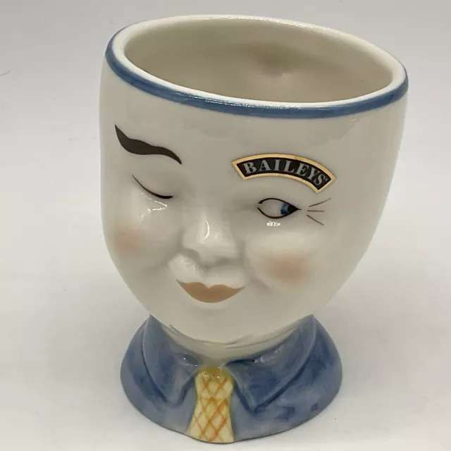 Bailey's Irish Cream Coffee Cup Mug Winking Boy Face Yum Footed Yellow Tie 1997