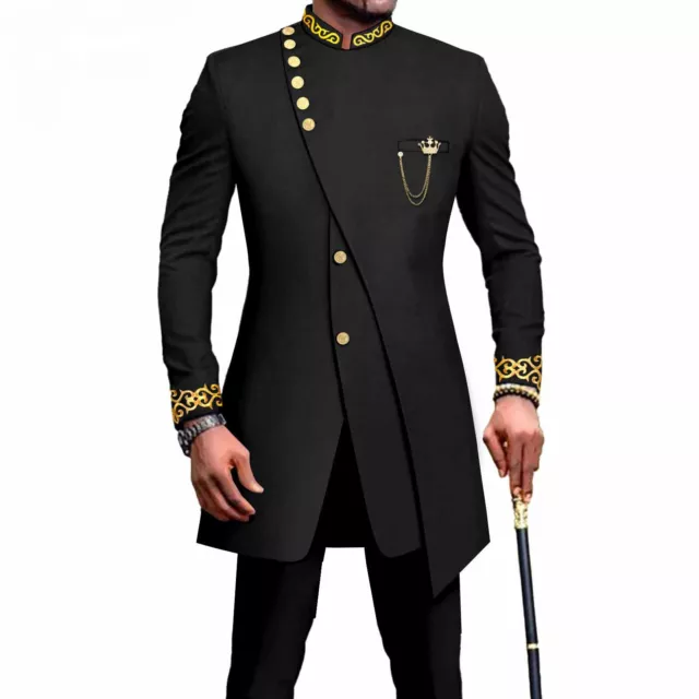 New Mens Two-piece Suit African Clothes Dress Formal Stage Blazers Jacket+pant