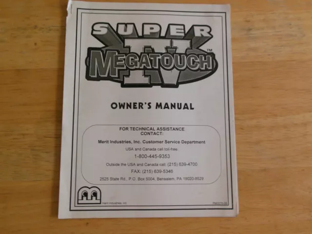 SUPER MEGATOUCH IV 4 arcade  video game manual