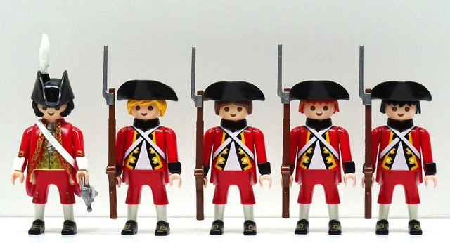 5 Playmobil – Armée Continentale – Guerre D'Indépendance – Washington Vs Roi George