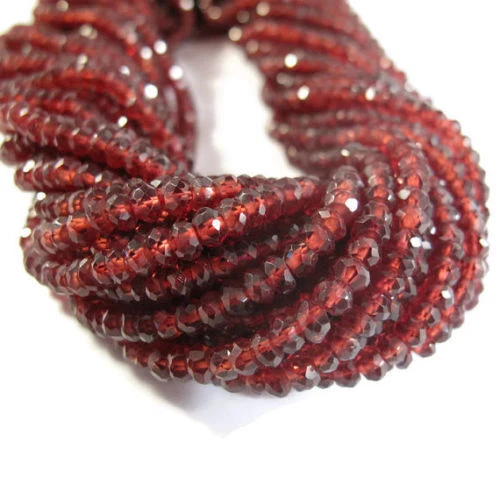 Rondelle à facettes en grenat rouge naturel AAA, perles de pierres...