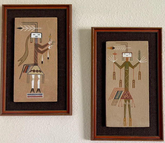 Vintage Original Sandart Navajo Collectibles Emma Yazzie And Rose Eldridge