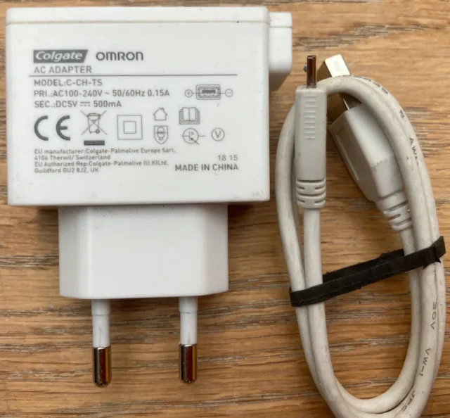 Colgate Omron toothbrush C-CH-TS 5v 500mA Power Supply Mains Adapter Charger