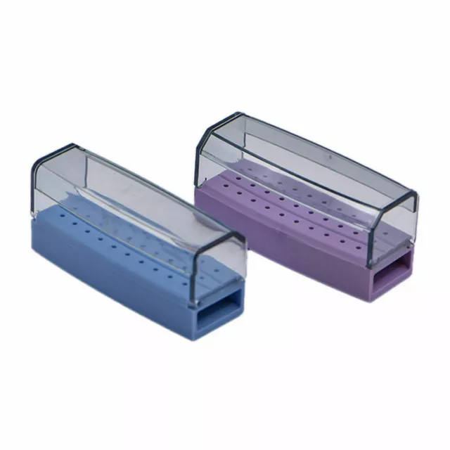Dental Plastic Box Bur Block Case Placement Drill Disinfection Holder 30 Hole