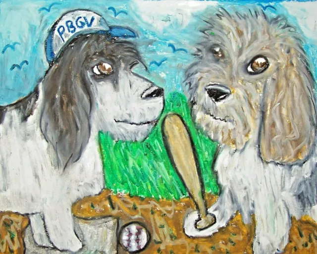 Petit Basset Griffon Vendeen Baseball 11 x 14 DOG ART Print by Artist KSams