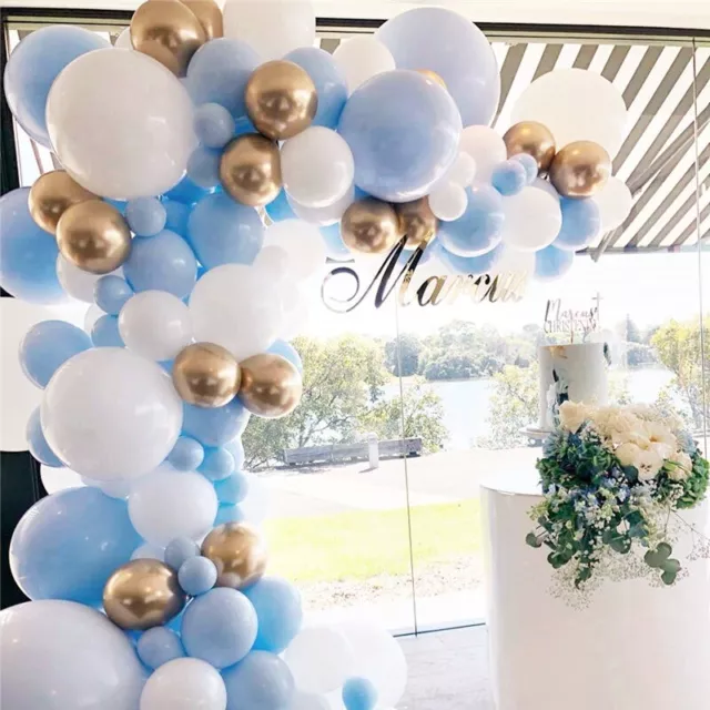 Blue Gold Balloon Arch Garland Kit Wedding Baby Shower Birthday Party Decor 121P