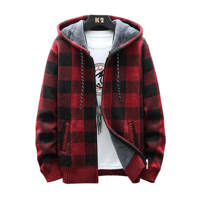 Men Thick Warm Fleece Lined Hooded Hoodie Winter Zip Up Coat Jacket Sweatshirt 4