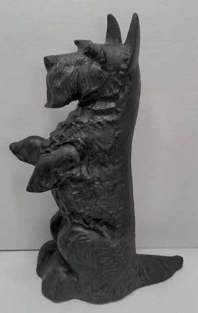 16" Cast Iron Scottie Dog Door Stopper Antique BS