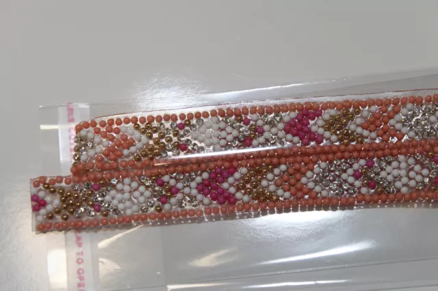 RUBAN THERMOCOLLANT Strass et perle Bordure hotfix Ruban DIY MOTIF ETHNIQUE 06