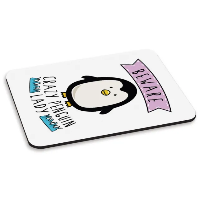 Beware Crazy Pinguino Lady PC Computer Mouse Pad - Divertente Animali