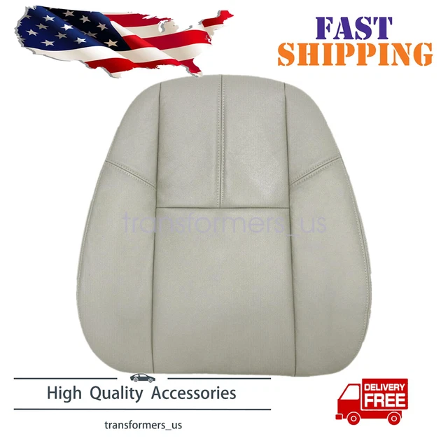 For 07-14 Chevy Silverado Tahoe Driver Side Leather Top Seat Cover Light Gray