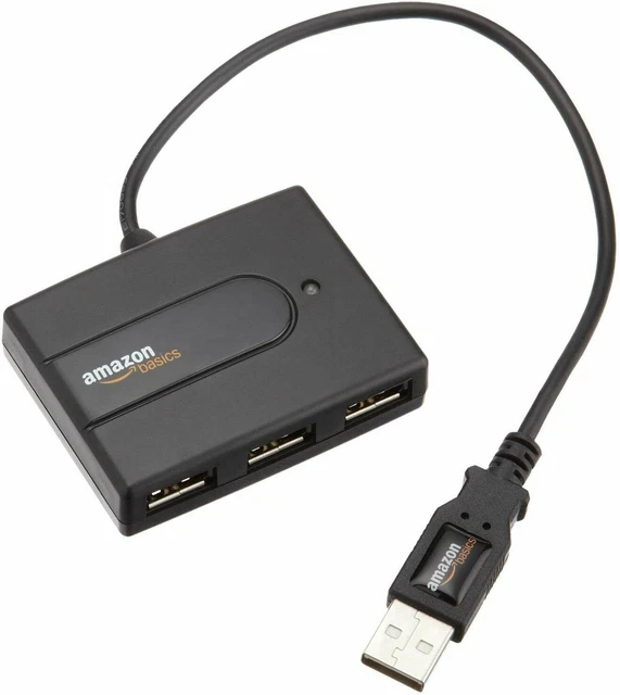 AMAZONBASICS USB-HUB 4X USB Ports 2.0 Anschlüsse Ultra-Mini NEU £3.37 ...