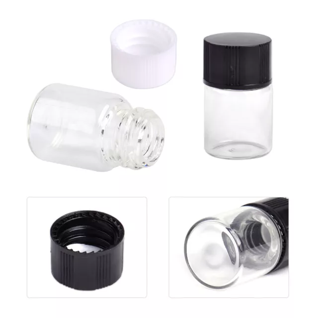 20x 2ml Clear Glass Empty Vials Mini Small Bottle with Lid Essential Oil Perfume