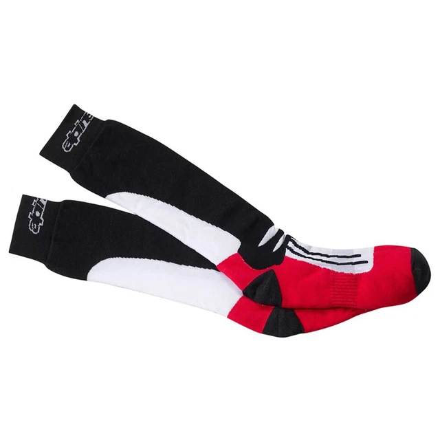 Calze Moto Lunghe Alpinestars Racing Road - Nero/Rosso/Bianco