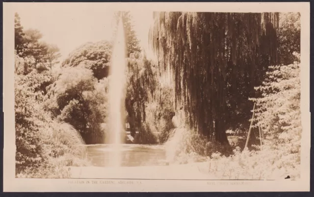Fountain in the Garden, Adelaide, South Australia Valentines RP Postcard