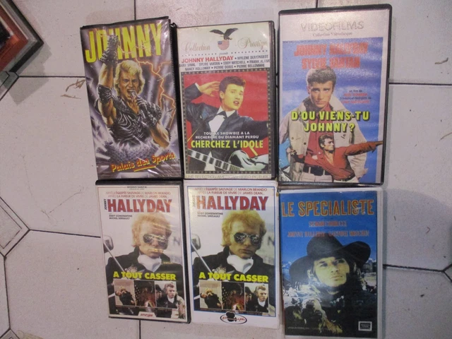 LOT DE 6 k7 vhs originales johnny hallyday dont 2 editions diff a tout ...