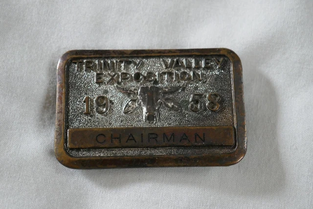 Original 1958 Trinity Valley Exposition Rodeo Badge Texas Chairman