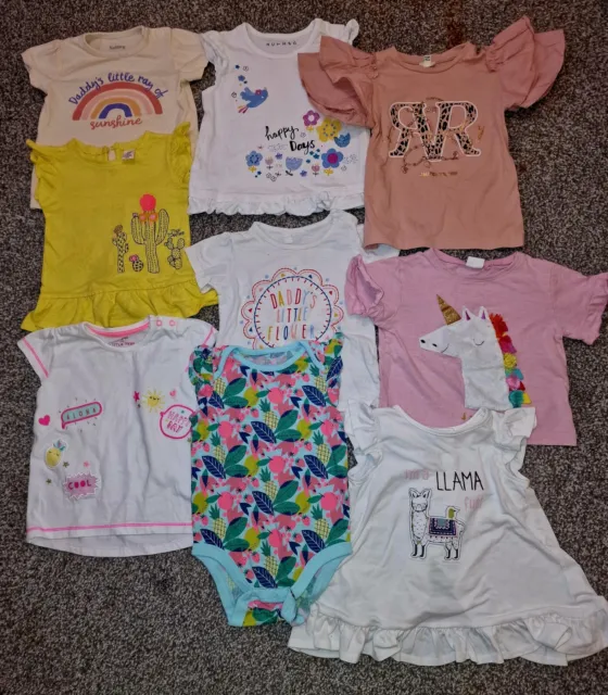 Baby Girls bundle 12-18 Months Chic Fashionable Summer Tops Tshirts Colorful