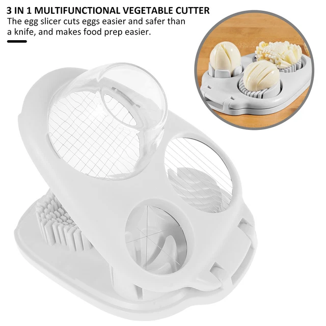 EGG SLICER 3 in 1 Stainless Steel Egg Cutter Multifunctional Boiled Egg