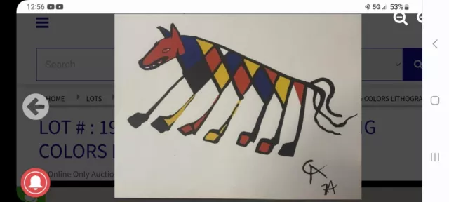 Alexander Calder Beastie Braniff Flying Colors 1974 Ltd Edition Lithograph Print