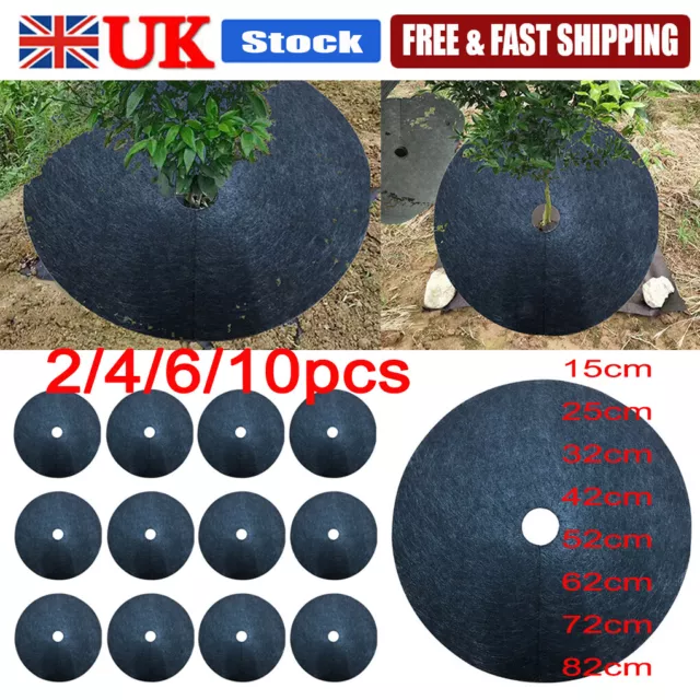 2-10pcs 15-82cm Non-Woven Tree Mulch Weed Barrier Tree Protection Weed Mats