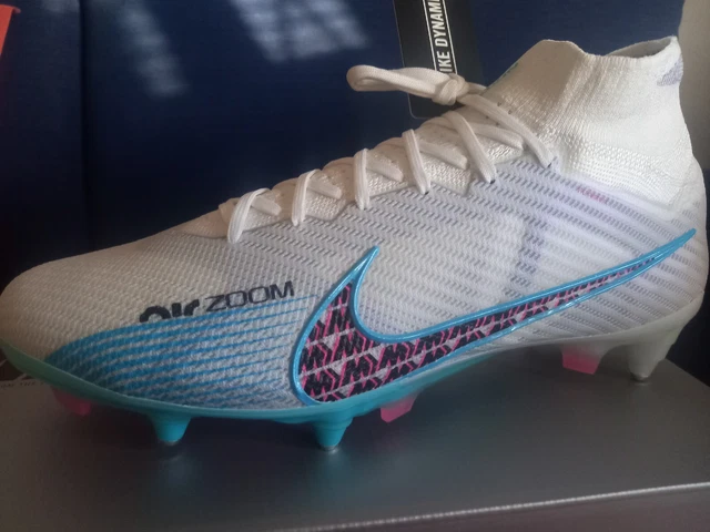 Nike Mercurial Zoom Superfly 9 Elite FG weiß blau Nocken Fußballschuhe SG PRO
