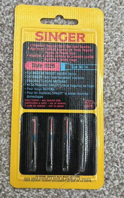 Máquina de coser Singer estilo agujas 2020 talla 90/14 - banda roja - ver descripción