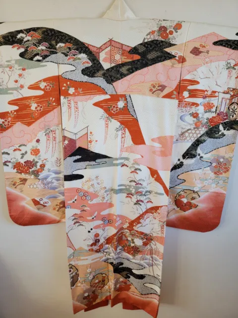 Japanese Silk KIMONO Robe ,Furisode,  Nightwear, N