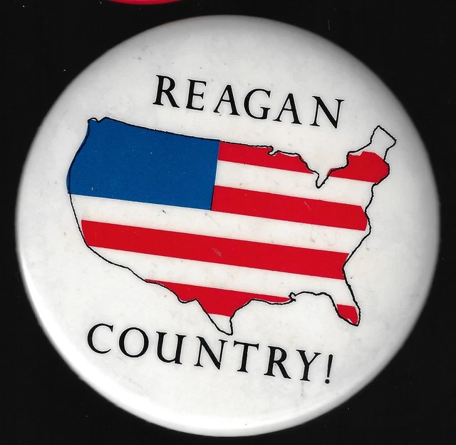 Ronald Reagan Presidential Campaign Pin US Map & Flag Colors Reagan Country!