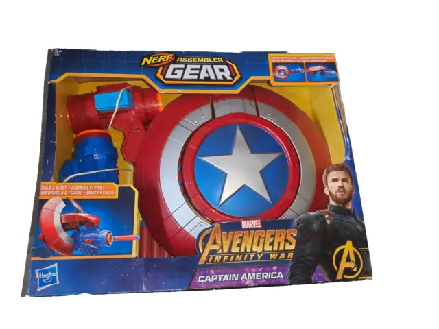 Pistolet Marvel Avengers Infinity War Nerf Assembler Gear Captain America scellé